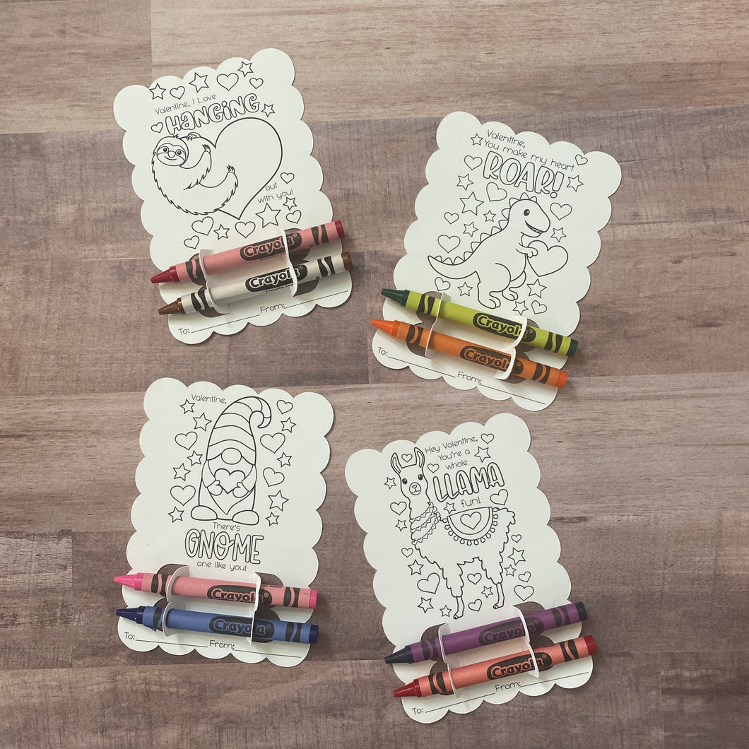 Coloring Card Valentines
