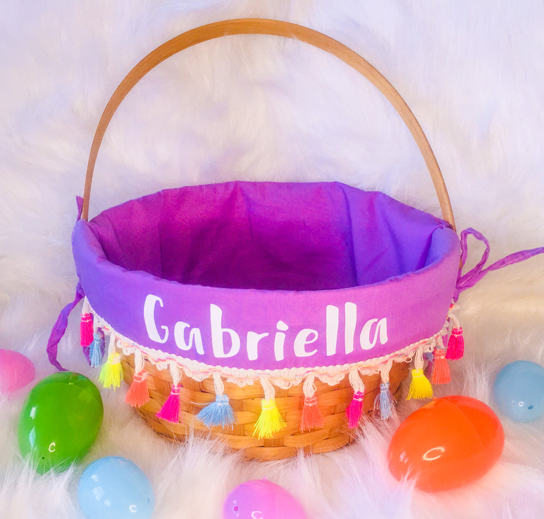 Personalized Tassle Basket