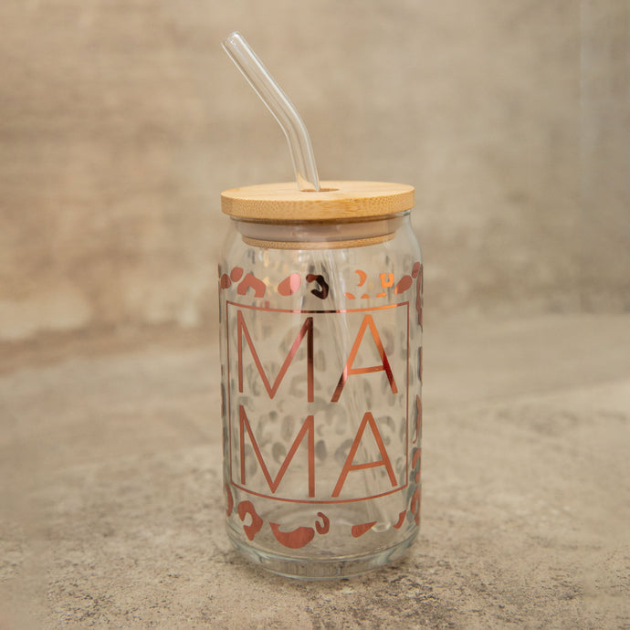Mama Leopard Beer Can Glass
