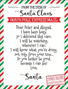 Santa Cam Ornament + Letter