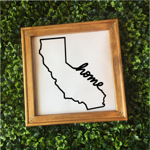 Home Sweet Home Wood + Canvas - California