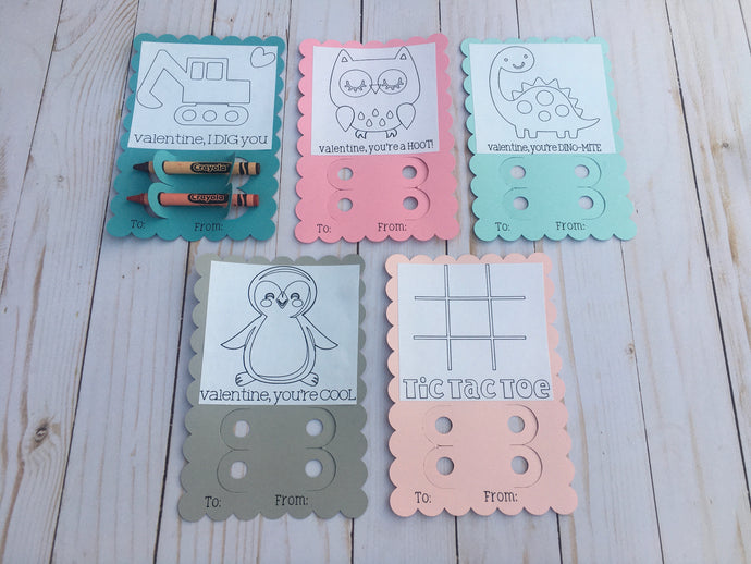 Valentines Coloring Card Sets