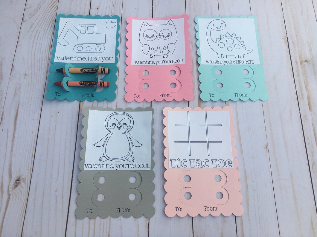 Valentines Coloring Card Sets