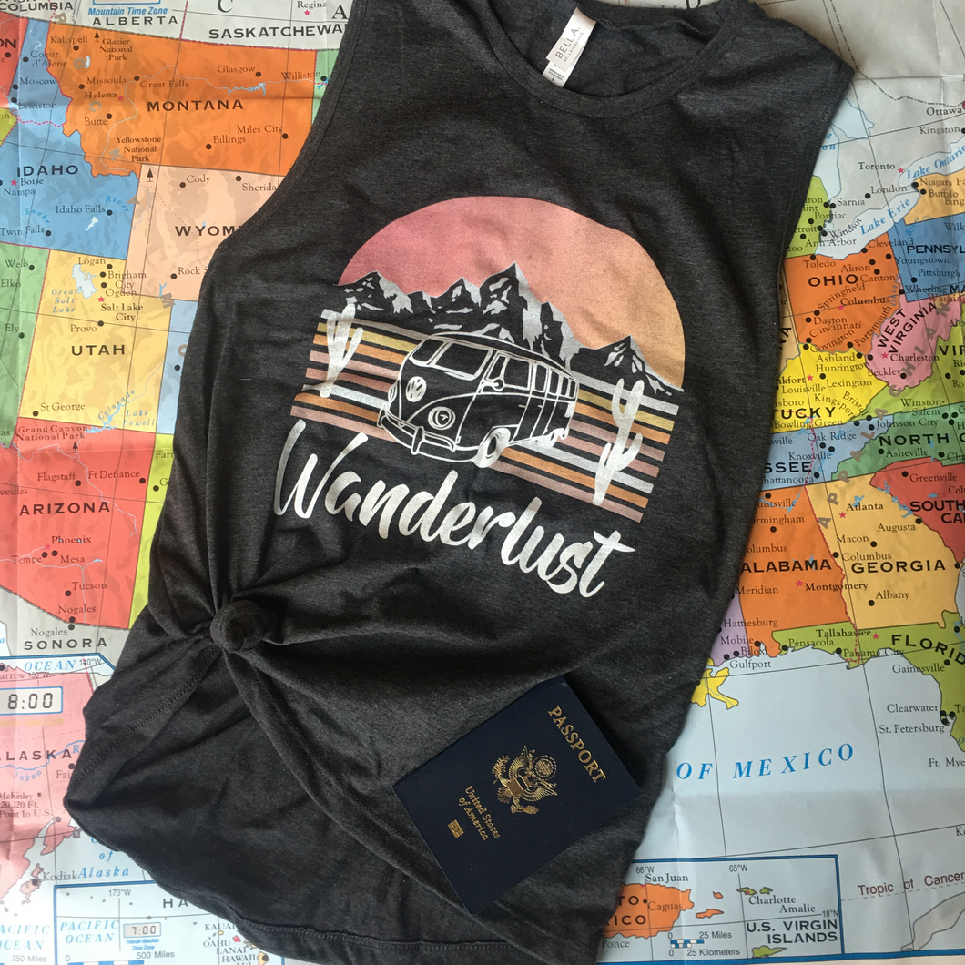Women's Gray Wanderlust Tank